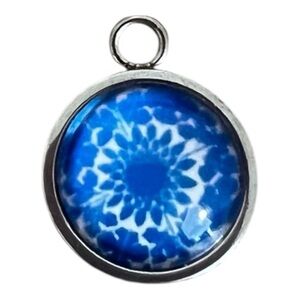NEW Blue Floral Pendant Charm